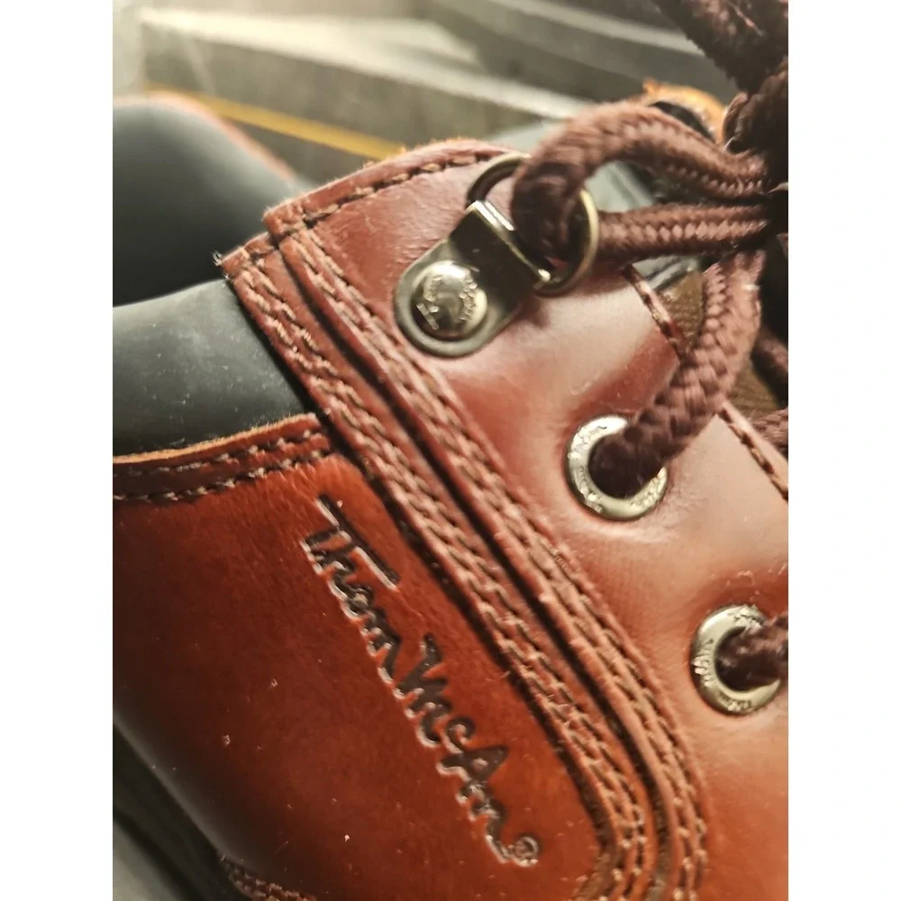Vtg Thom McAn Leather Poron 4000 Lifetime Comfort Oxford Lace Boot Size 10